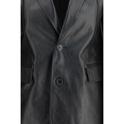 Balenciaga Single-Breasted Black Calfskin Leather Jacket