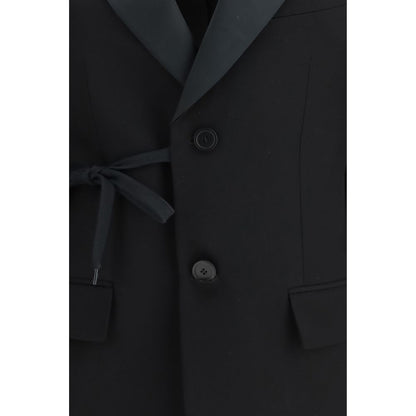 Balenciaga Black Wool Wrap Tailored Jacket
