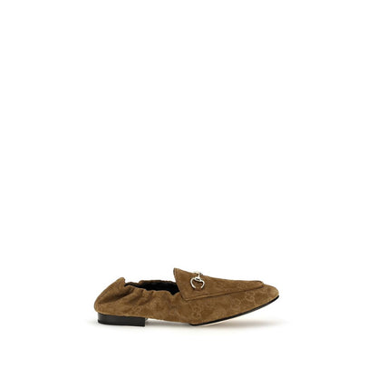 Gucci GG Horsebit Dark Brown Suede Loafers