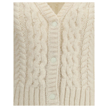 Beige Alpaca Vicugna Pacos Cardigan