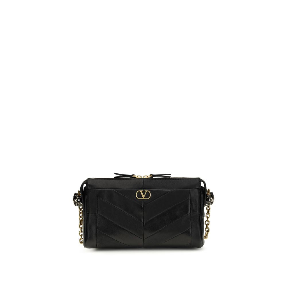 Valentino Garavani Panthea Small Shoulder Bag In Nappa Leather With A Chevron Pattern