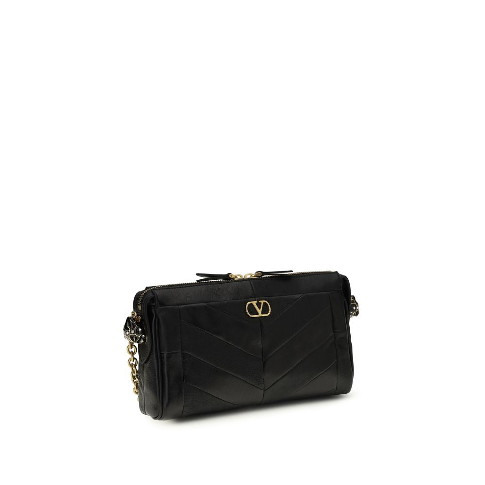 Valentino Garavani Panthea Small Shoulder Bag In Nappa Leather With A Chevron Pattern