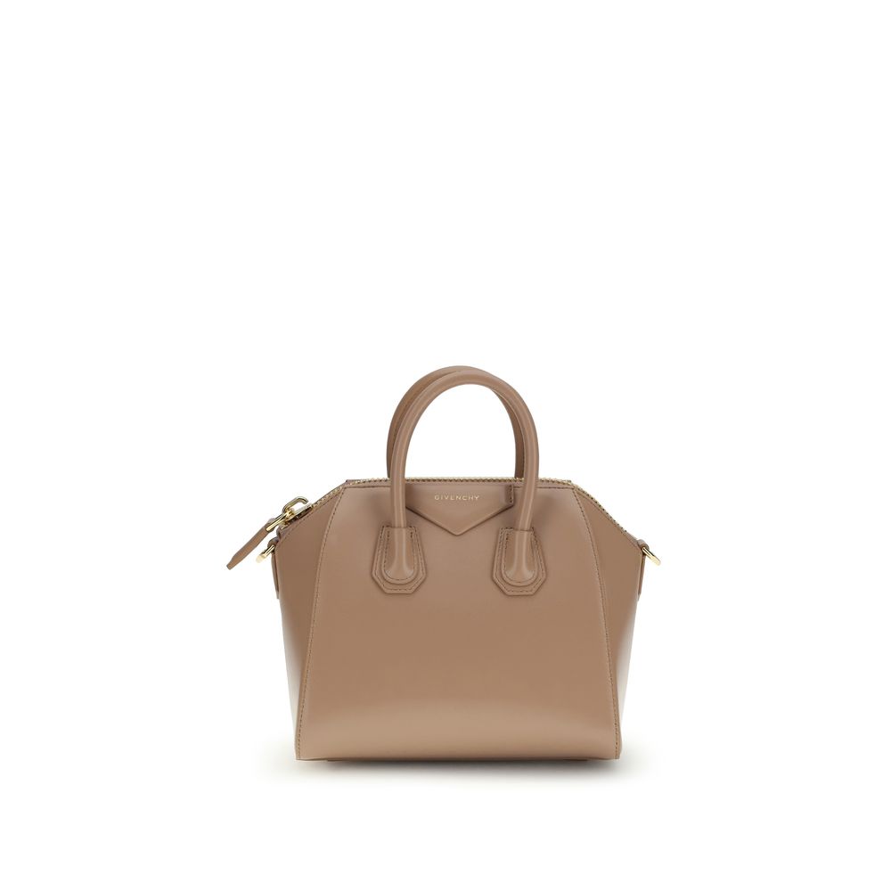 Mini Antigona Top Handle Bag in Box Leather