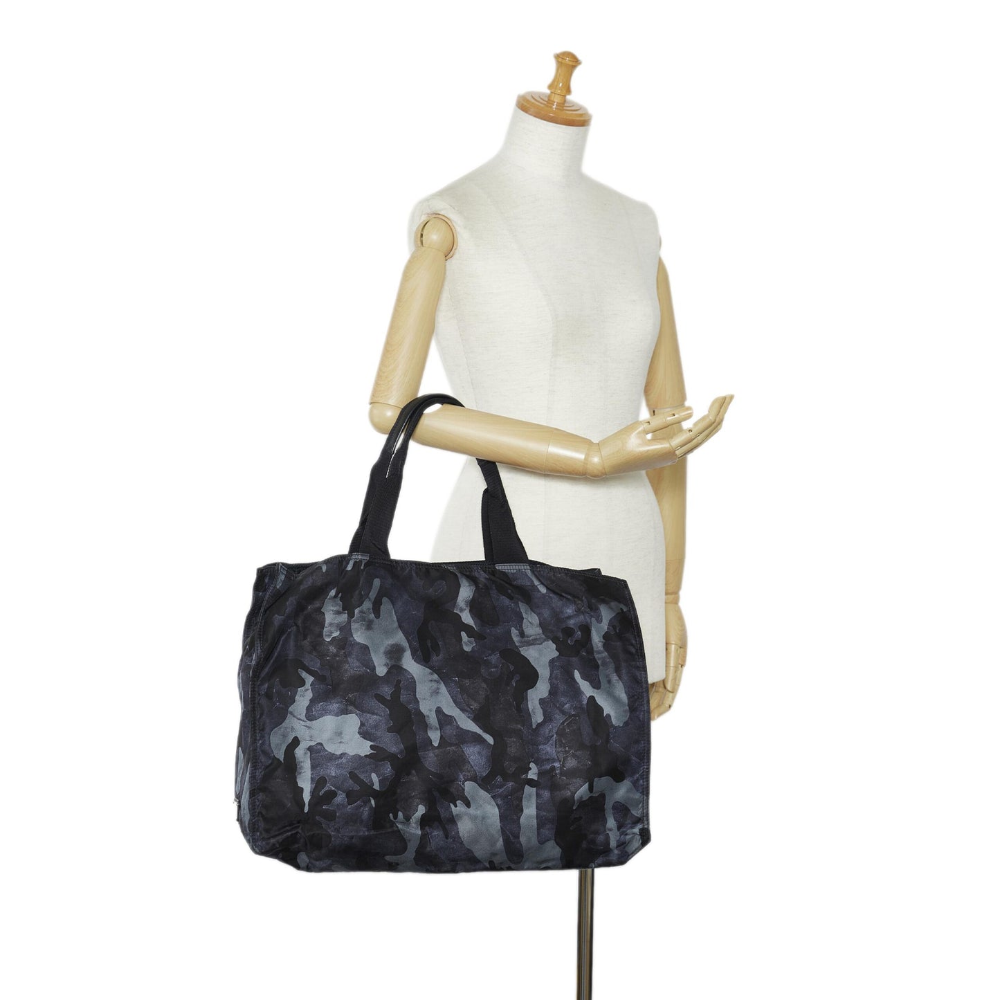 Black Camouflage Tessuto Nylon Tote Bag