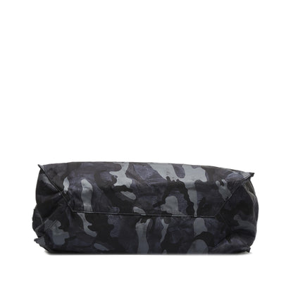 Black Camouflage Tessuto Nylon Tote Bag