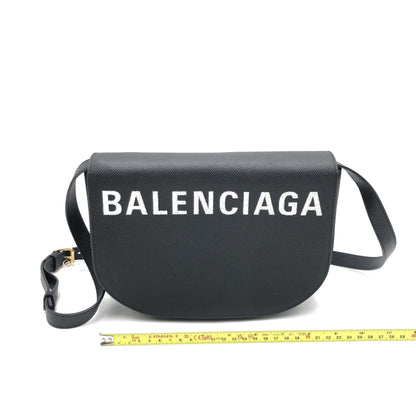 Black Grained Leather Crossbody Bag