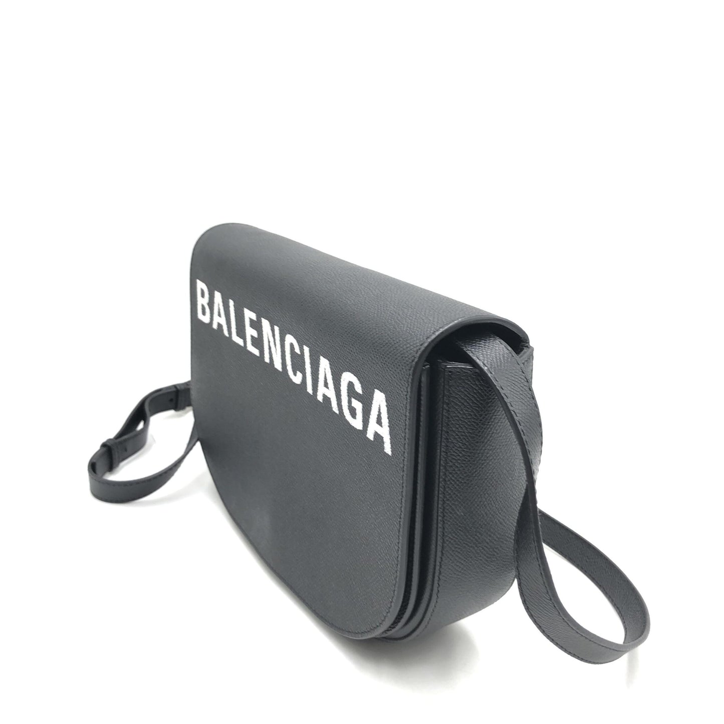 Black Grained Leather Crossbody Bag
