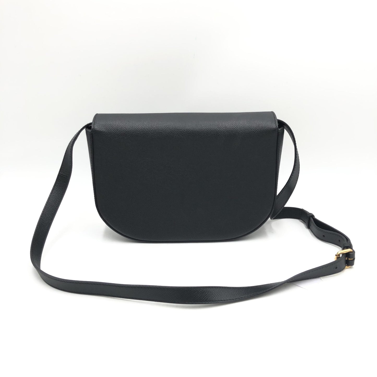 Black Grained Leather Crossbody Bag