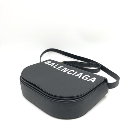 Black Grained Leather Crossbody Bag