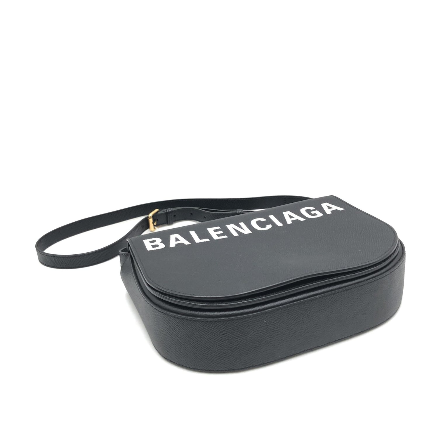 Black Grained Leather Crossbody Bag