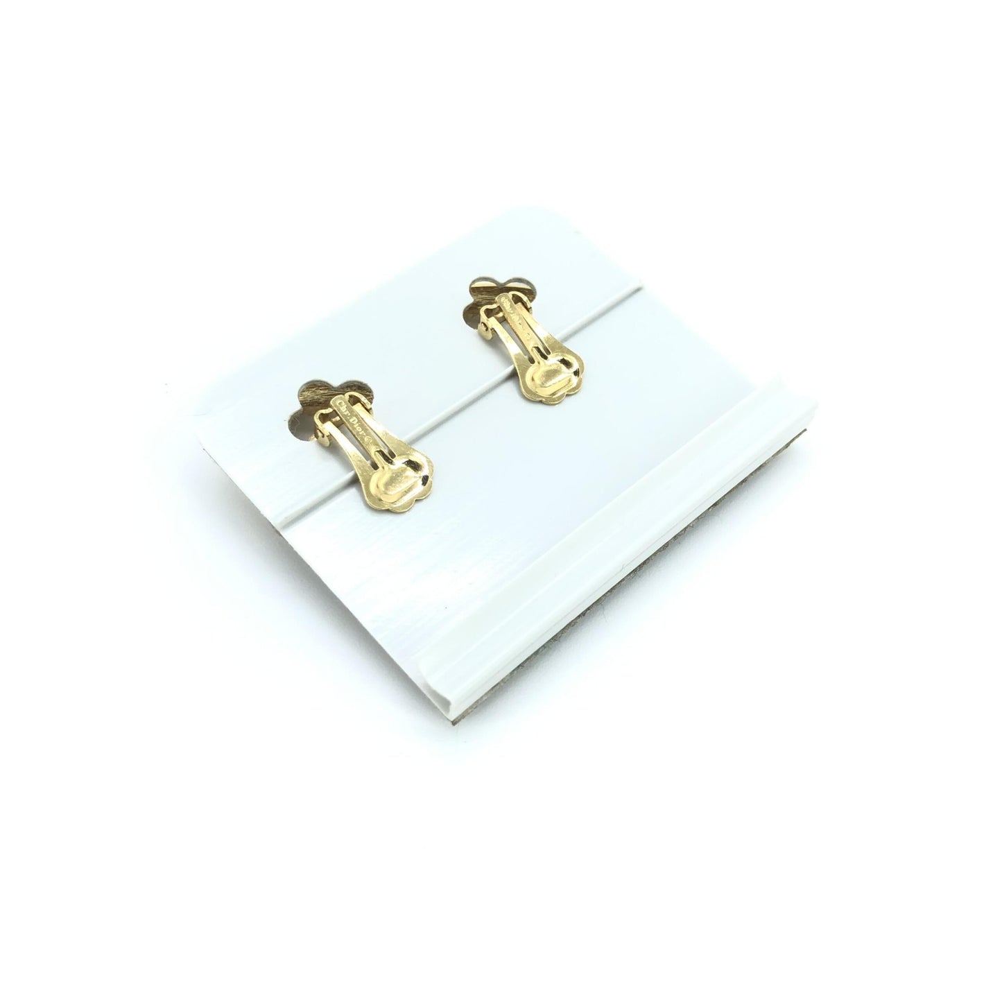 Gold Heart Earrings With Crystals