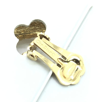 Gold Heart Earrings With Crystals