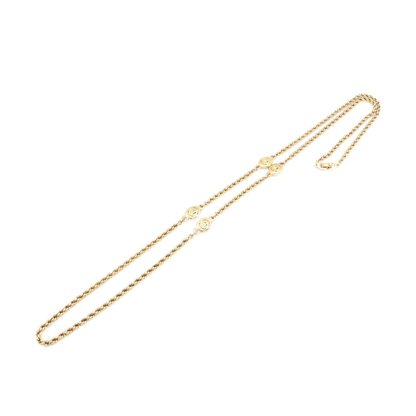 Gold Plated Lariat Bead Necklace