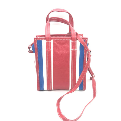 Multicolor Striped Leather Tote Bag