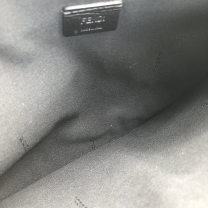 Moss Green Leather Clutch With Logo