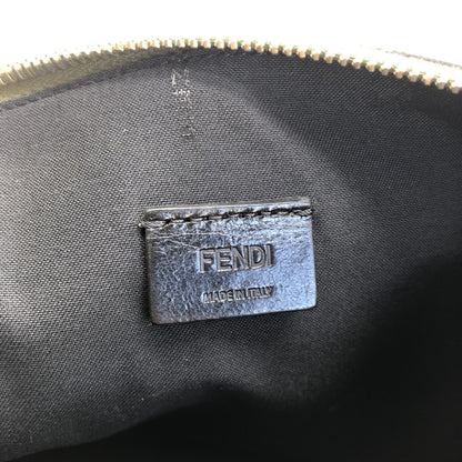 Moss Green Leather Clutch With Logo