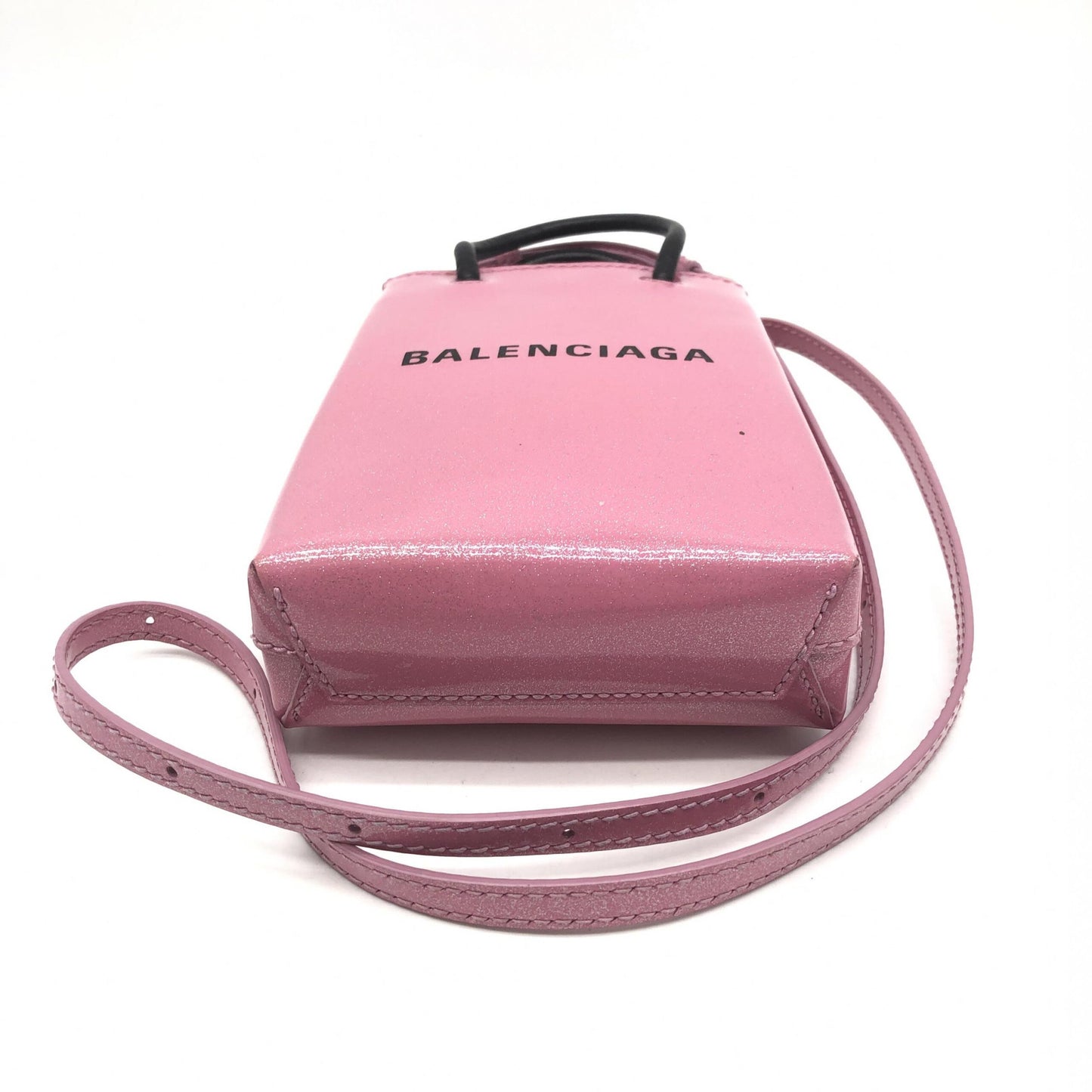 Pink Glitter Shopping Phone Holder Bag