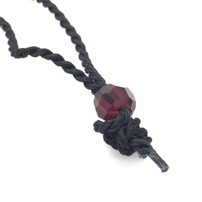 Red Heart Pendant Necklace With Braided String