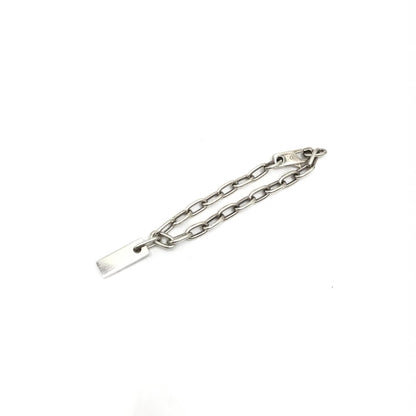Sterling Silver Logo Plate Chain Bracelet