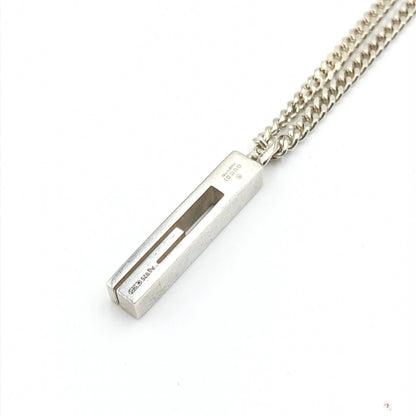Sterling Silver G Bar Pendant Necklace