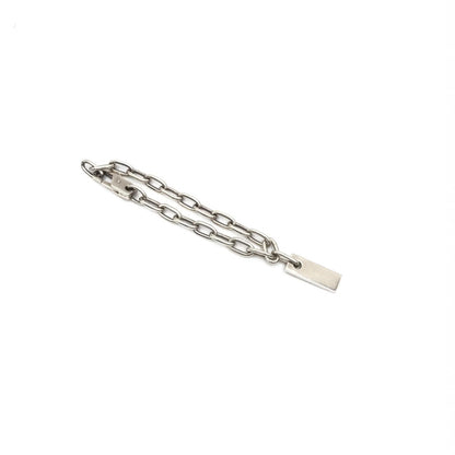 Sterling Silver Logo Plate Chain Bracelet