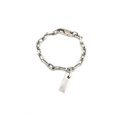 Sterling Silver Logo Plate Chain Bracelet