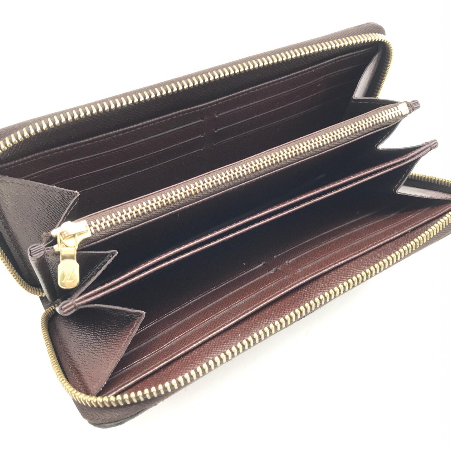 Zippy Wallet With Damier Ebene Pattern