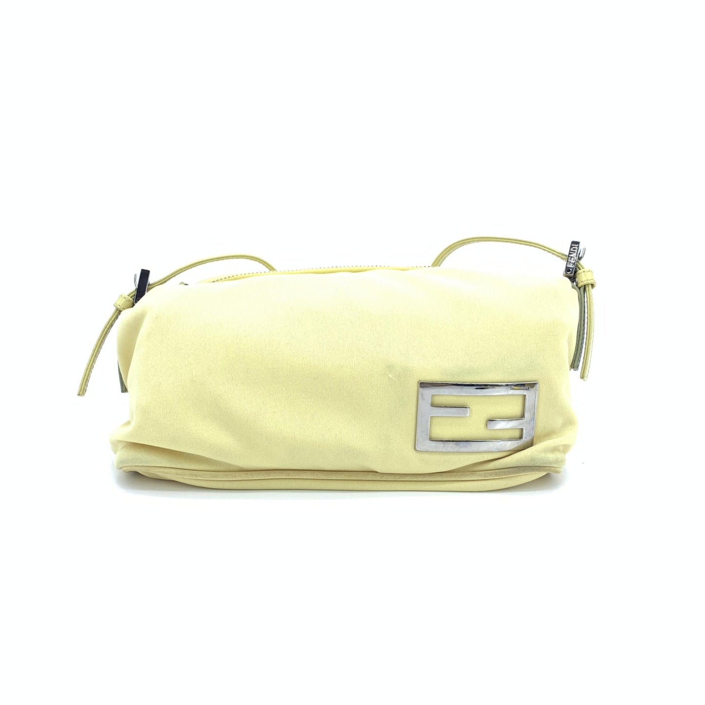 Yellow Cloth Baguette Handbag
