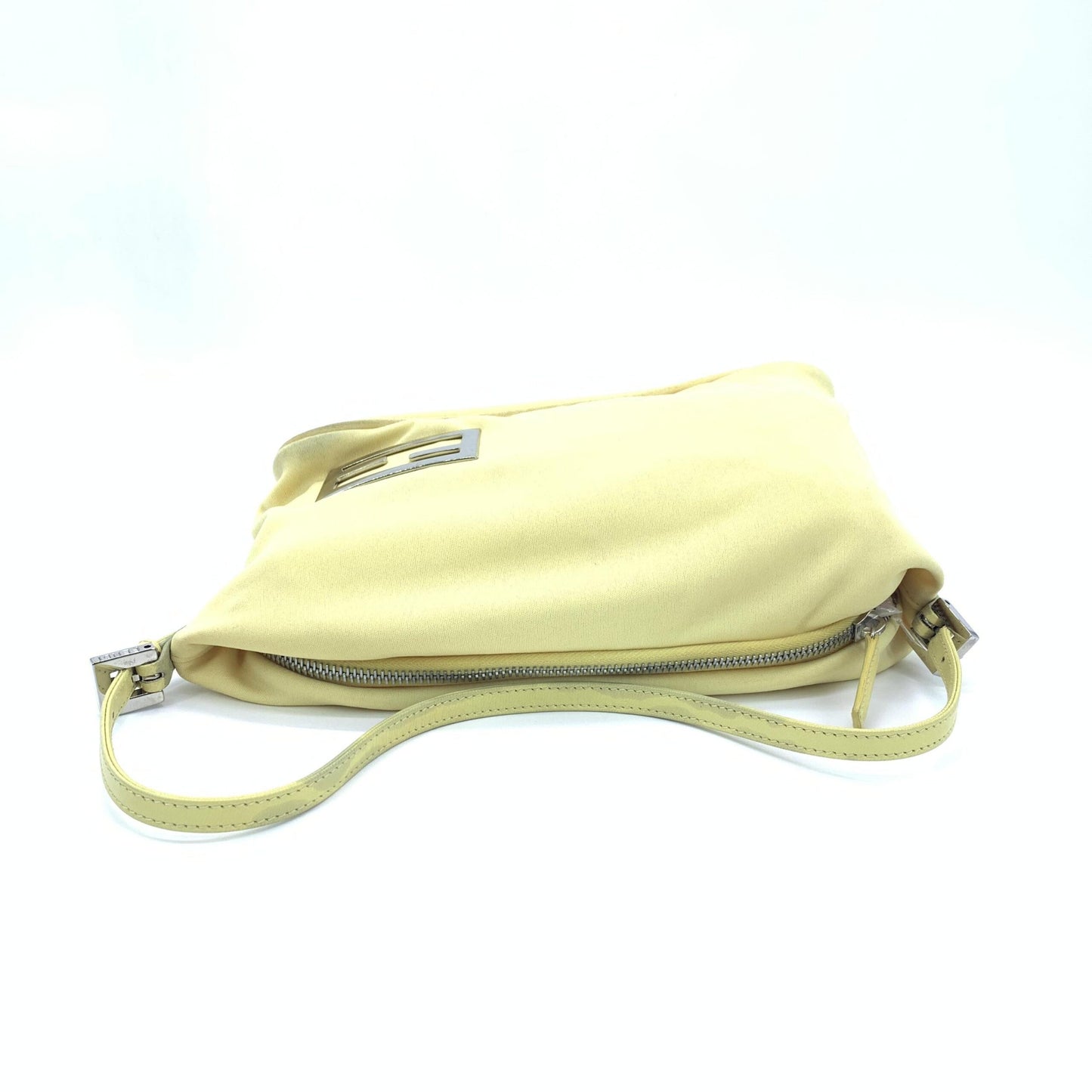 Yellow Cloth Baguette Handbag