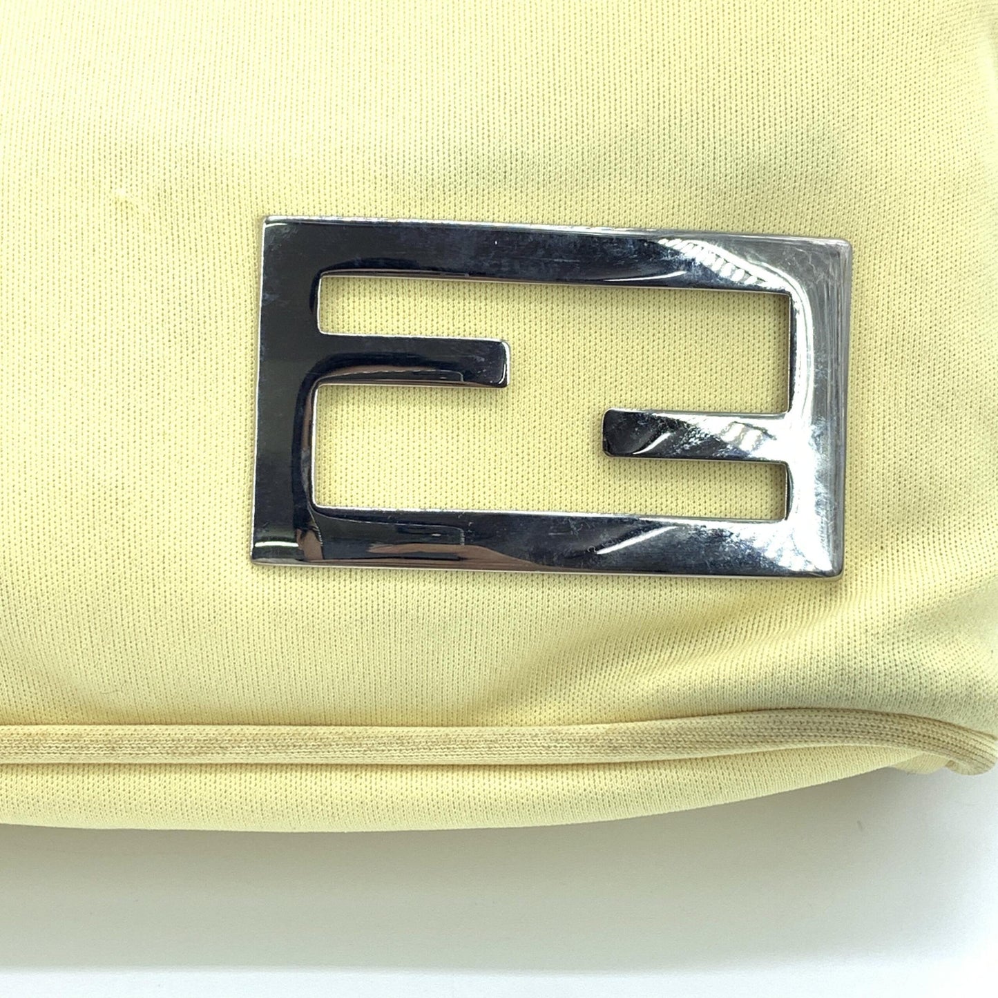 Yellow Cloth Baguette Handbag