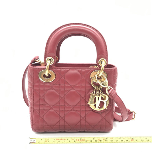 Mini Lady Dior Handbag In Pink