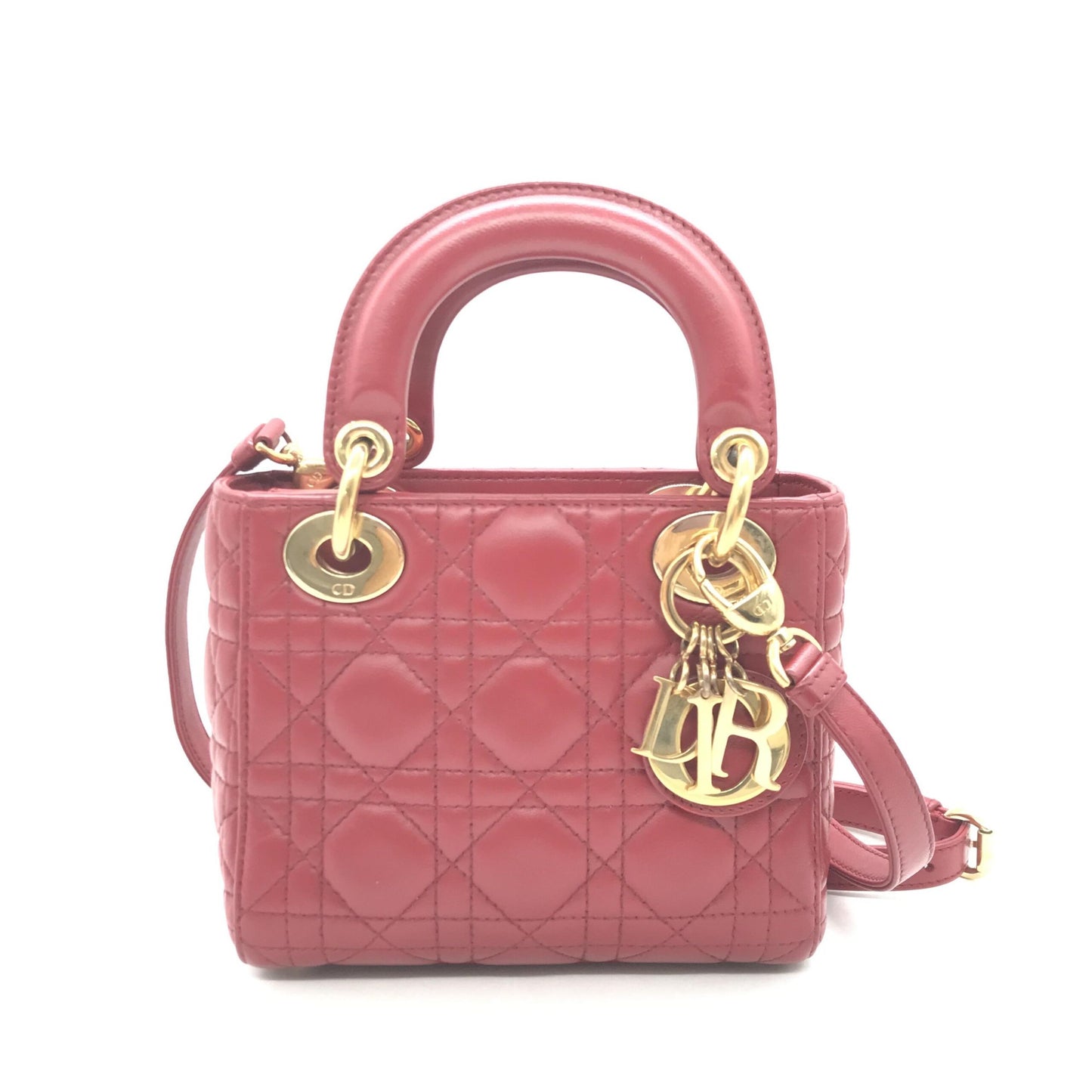 Mini Lady Dior Handbag In Pink