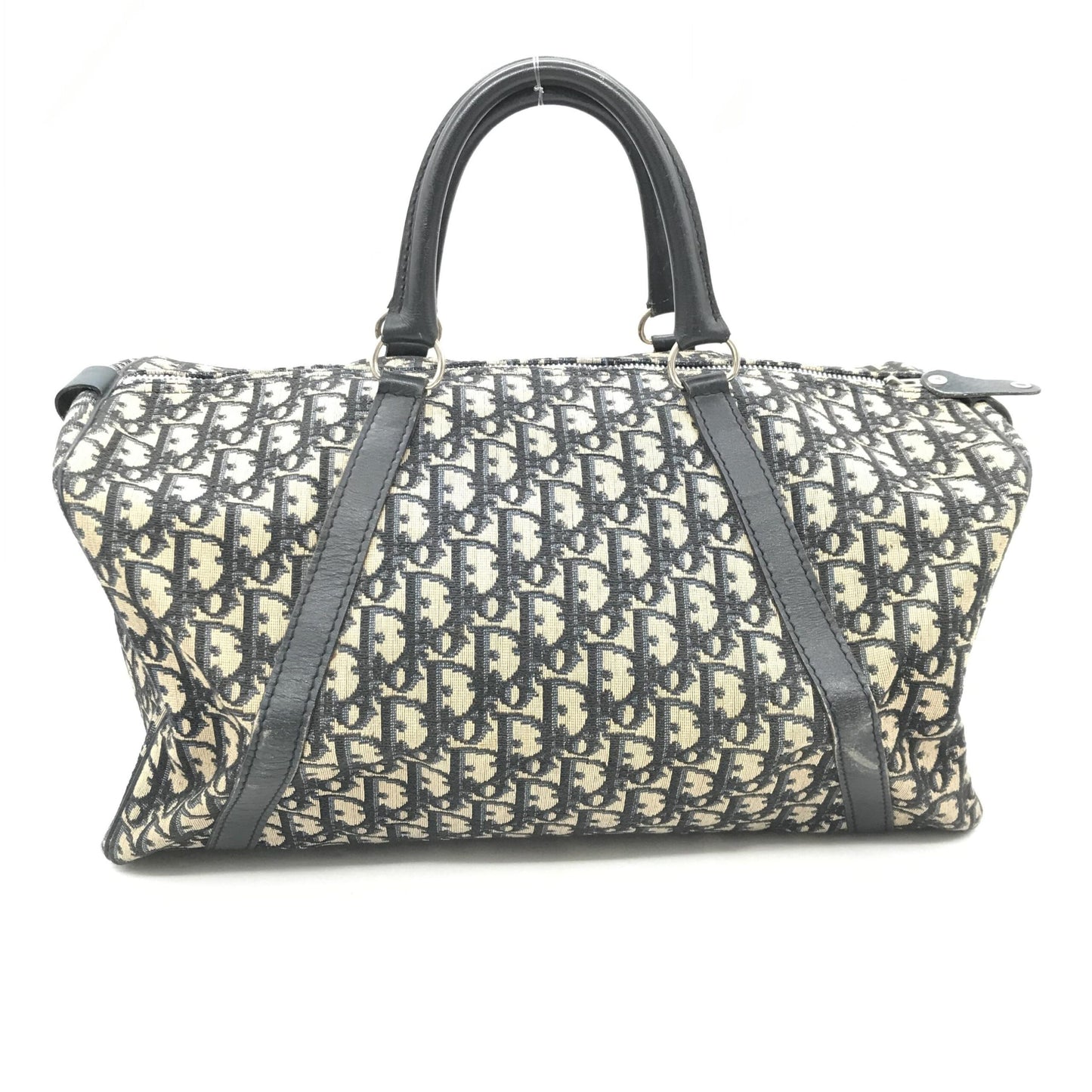 Navy Blue Trotter Canvas Boston Bag