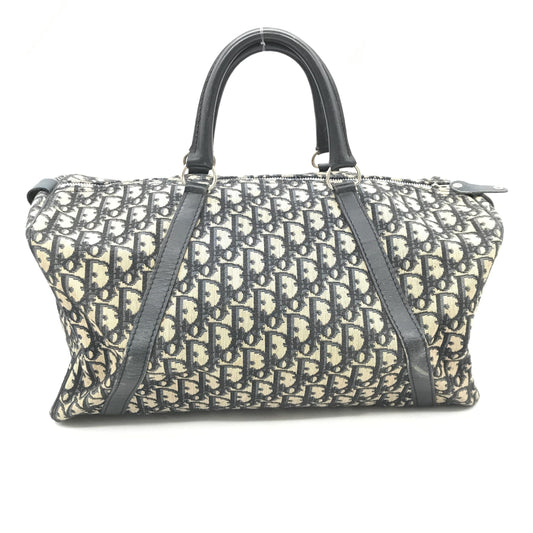 Navy Blue Trotter Canvas Boston Bag