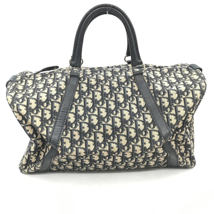 Navy Blue Trotter Canvas Boston Bag