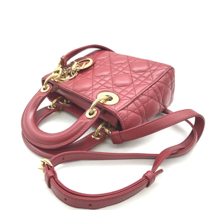 Mini Lady Dior Handbag In Pink