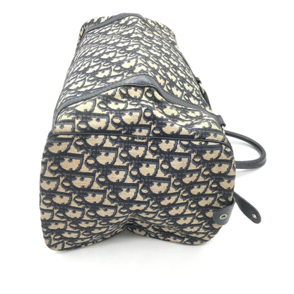 Navy Blue Trotter Canvas Boston Bag