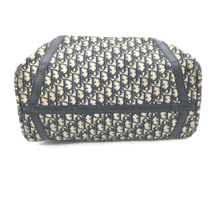 Navy Blue Trotter Canvas Boston Bag