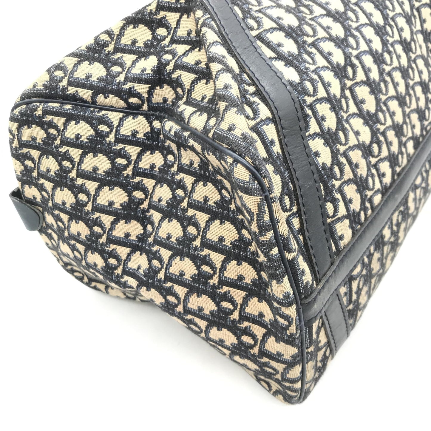 Navy Blue Trotter Canvas Boston Bag