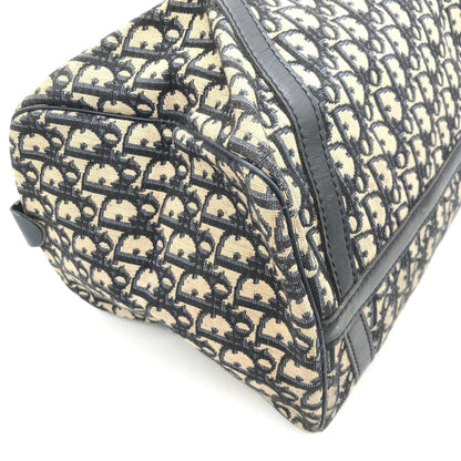 Navy Blue Trotter Canvas Boston Bag