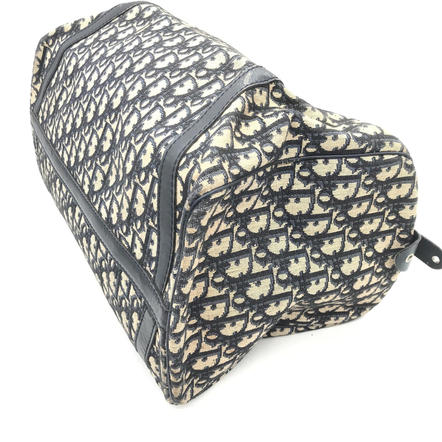 Navy Blue Trotter Canvas Boston Bag