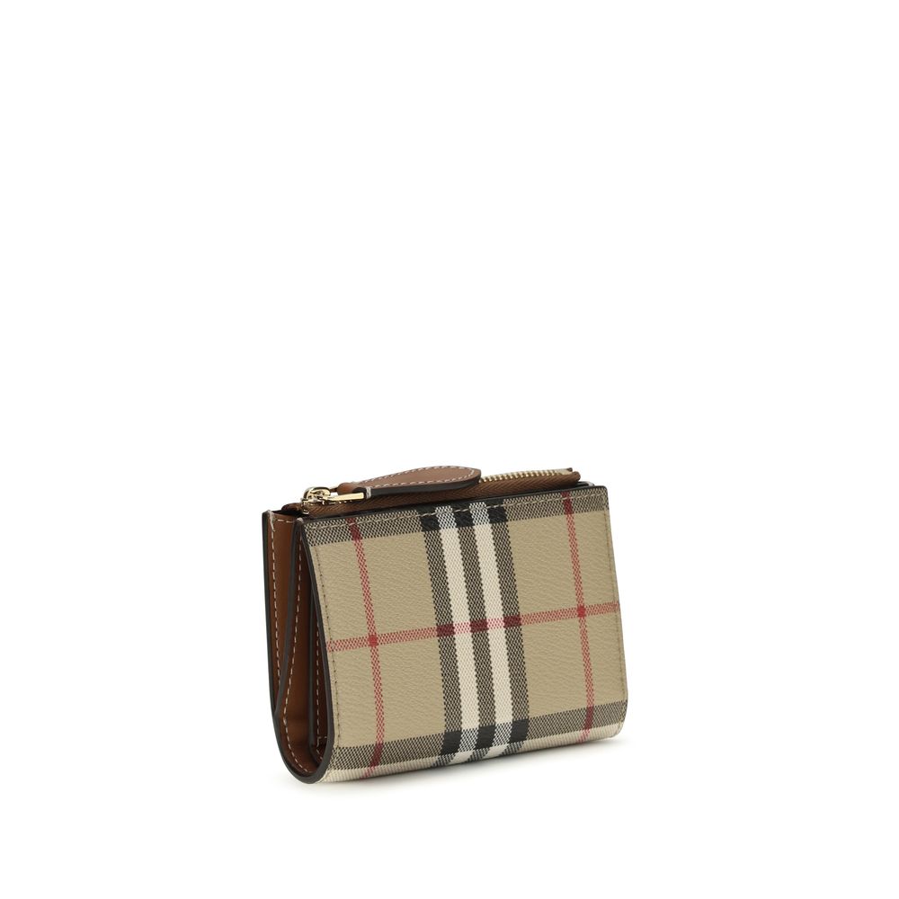 Burberry Vintage Check Archive Beige E-Canvas Compact Wallet