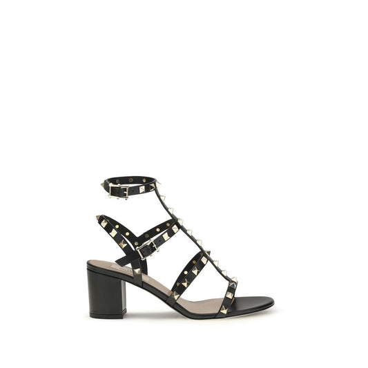 Rockstud Calfskin Ankle Strap Sandal 60 Mm