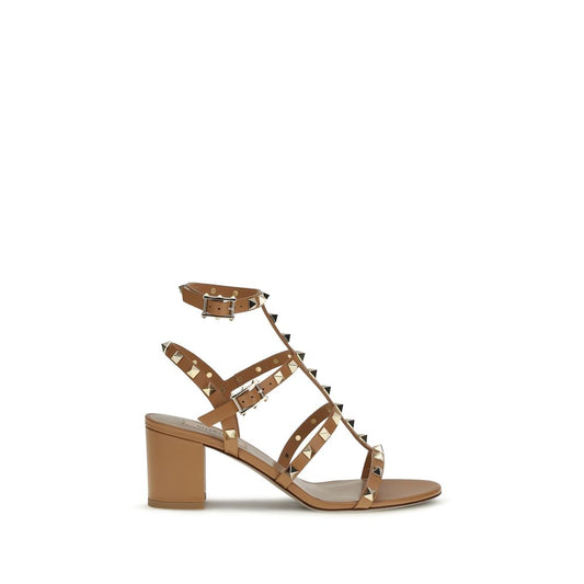 Rockstud Calfskin Ankle Strap Sandal 60 Mm