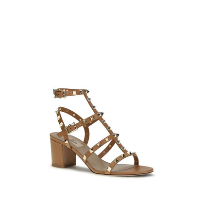 Rockstud Calfskin Ankle Strap Sandal 60 Mm