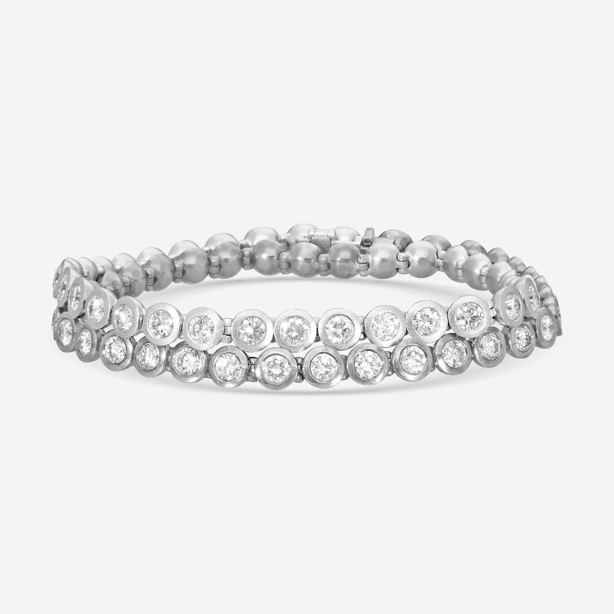 LUGANO - 18K White Gold Kite Diamond Bracelet (Gross: 30.95gr.; DIA: 9.01ct. twd.) - 1033184