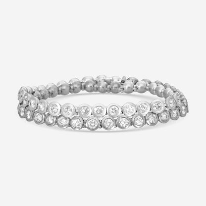 LUGANO - 18K White Gold Kite Diamond Bracelet (Gross: 30.95gr.; DIA: 9.01ct. twd.) - 1033184