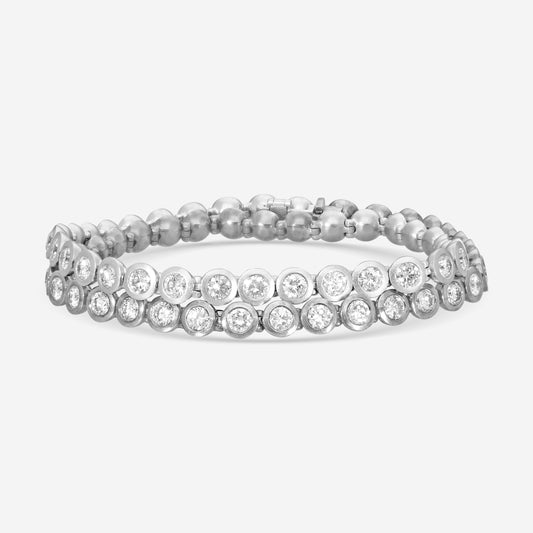 LUGANO - 18K White Gold Kite Diamond Bracelet (Gross: 30.95gr.; DIA: 9.01ct. twd.) - 1033184