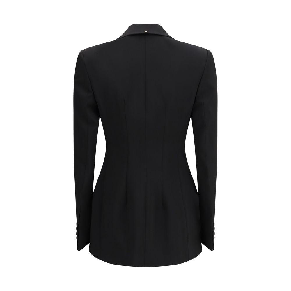 Sportmax Danzica Black Double-Breasted Wool Blazer