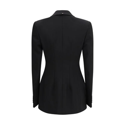 Sportmax Danzica Black Double-Breasted Wool Blazer